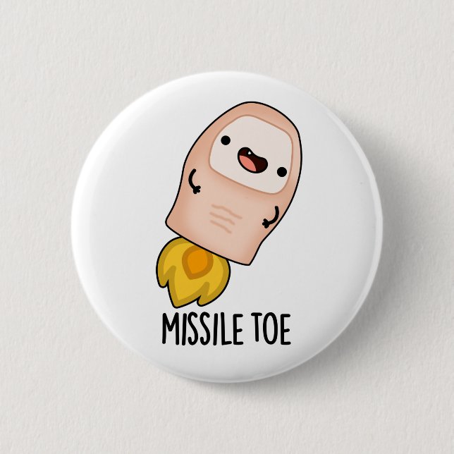 Missile Toe Funny Mistletoe Pun 6 Cm Round Badge (Front)