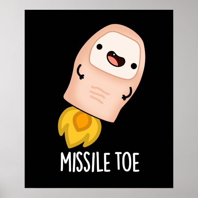 Missile Toe Funny Mistletoe Pun Dark BG Poster (Front)