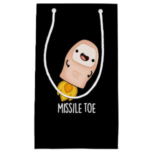 Missile Toe Funny Mistletoe Pun Dark BG Small Gift Bag