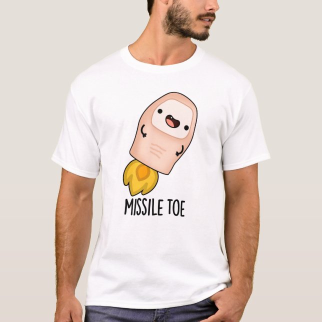 Missile Toe Funny Mistletoe Pun T-Shirt (Front)