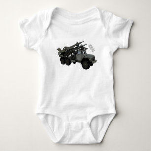 Missile vehicle cartoon illustration baby bodysuit