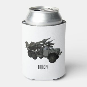 Missile vehicle cartoon illustration can cooler