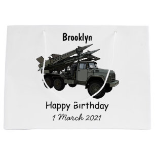 Missile vehicle cartoon illustration large gift bag