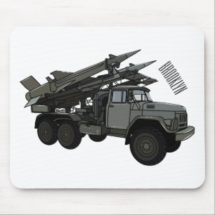 Missile vehicle cartoon illustration mouse pad