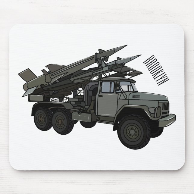 Missile vehicle cartoon illustration mouse pad (Front)