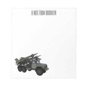 Missile vehicle cartoon illustration notepad