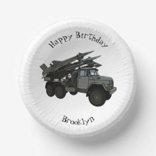 Missile vehicle cartoon illustration paper plate