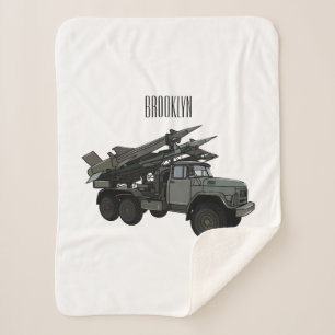 Missile vehicle cartoon illustration sherpa blanket