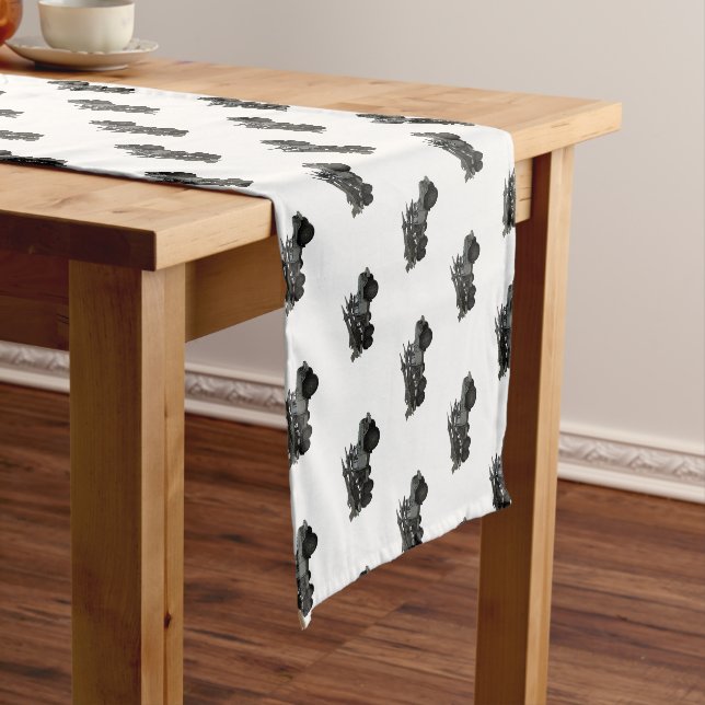 Missile vehicle cartoon illustration short table runner (In Situ)
