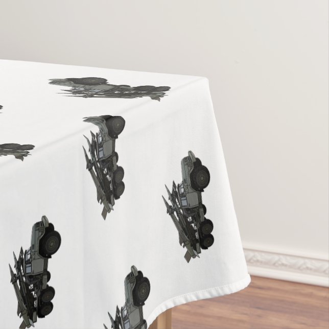 Missile vehicle cartoon illustration tablecloth (In Situ)