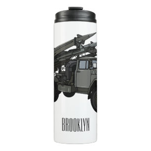 Missile vehicle cartoon illustration thermal tumbler