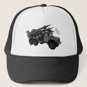 Missile vehicle cartoon illustration trucker hat