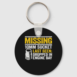 Missing 10mm Socket Funny Mechanic Key Ring
