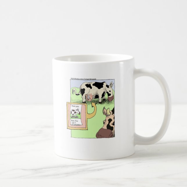 Missing Cow Funny Cartoon Gifts & Collectibles Coffee Mug (Right)