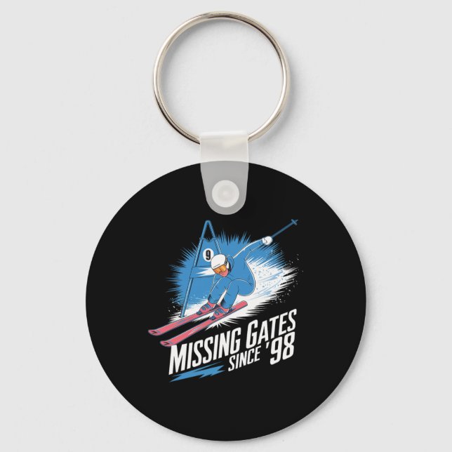 Missing Gates Since 98 Alpine Skiing  Key Ring (Front)