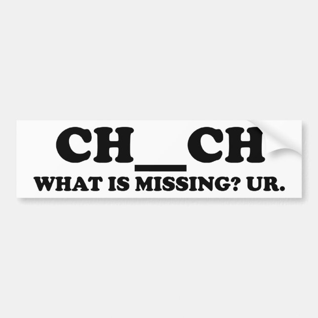 Missing In Church Bumper Sticker (Front)