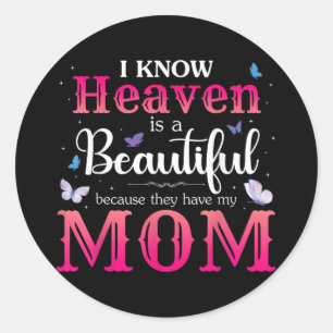 Missing Mum In Heaven Angel Memorial Day Mother Classic Round Sticker