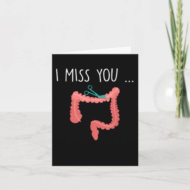 Missing My Colon Funny Ostomy Ostomate Surgery Hum Card (Front)