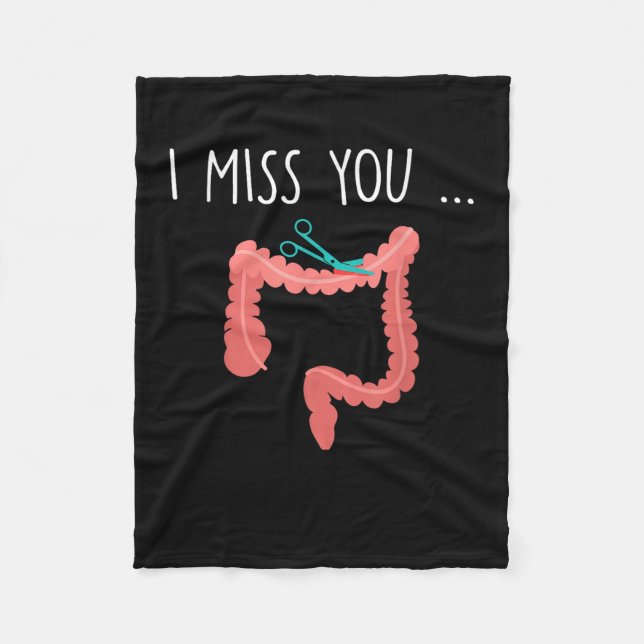 Missing My Colon Funny Ostomy Ostomate Surgery Hum Fleece Blanket (Front)