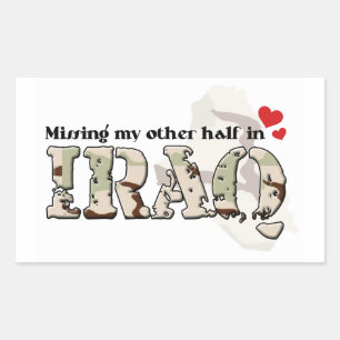 Missing my other half in Iraq Rectangular Sticker