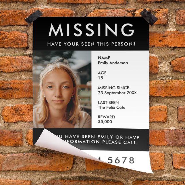 Missing Person Poster Photo Handout Flyer (Creator Uploaded)
