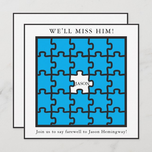 Missing Piece Farewell Party Invitations (Front/Back)