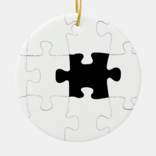 Missing Puzzle Piece Ceramic Tree Decoration