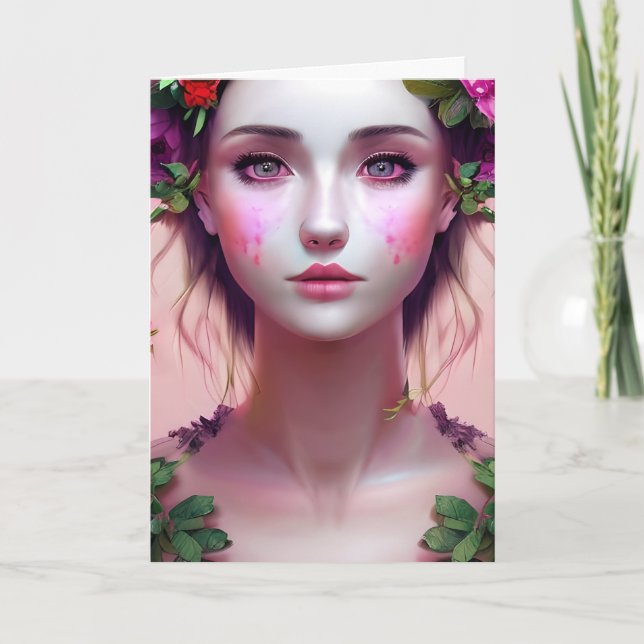 Missing You | Beautiful Ethereal Woman Fantasy Art Card (Front)