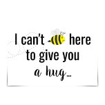 "Missing You: Can't BEE Here" Funny Bee Bug Card<br><div class="desc">This funny bee card is sure to bring a smile to anyone's face. The front shows a cranky bee filling in the word "I can't BEE here to give you a hug…", which continues to "…so instead, I'm sending you a great big bug!". The "great big bug" is a big...</div>