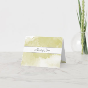 Missing You Chartreuse Faded Watercolor Note Card