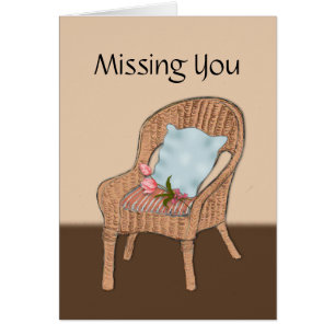 Missing You, Empty Chair with Tulips on Cushion
