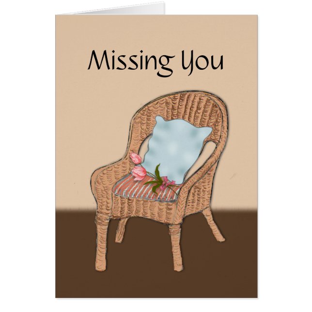 Missing You, Empty Chair with Tulips on Cushion (Front)