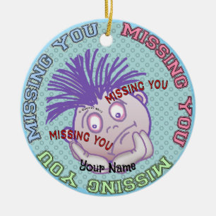 Missing You Face  Ceramic Tree Decoration