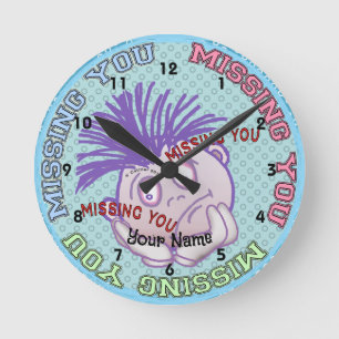 Missing You Face  Round Clock