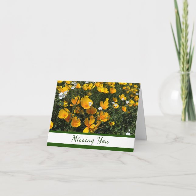 Missing You Field of Poppies Notecard (Front)