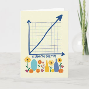 Missing You Graph Floral Card