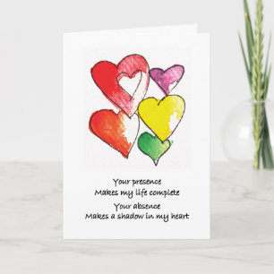 Missing You Hearts Card