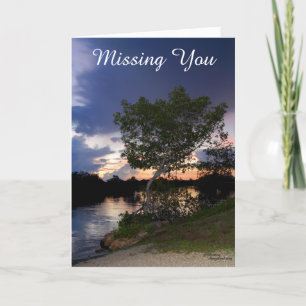 Missing You lake sunset Greeting Card