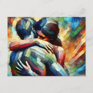 Missing You   Lover's Embracing  Postcard