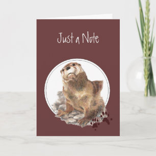 Missing You Note, Cute Watercolor Otter Card