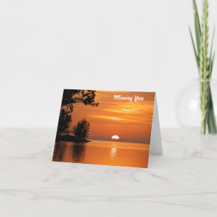 Missing you Ocean sunset Greeting Card