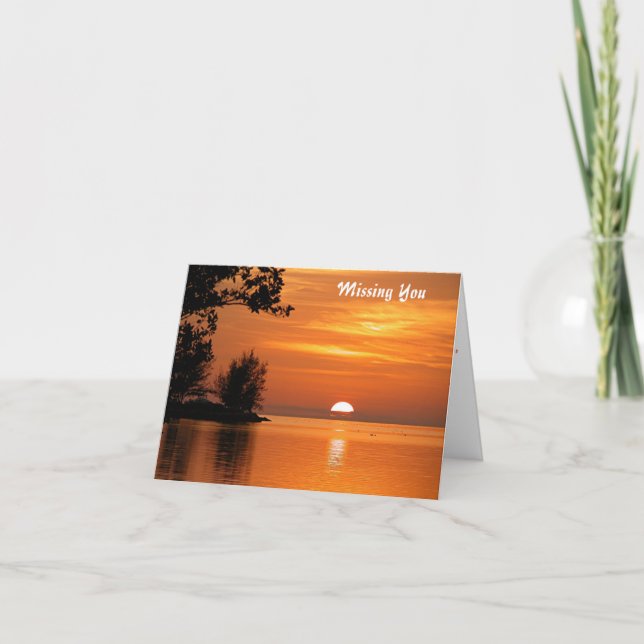 Missing you Ocean sunset Greeting Card (Front)