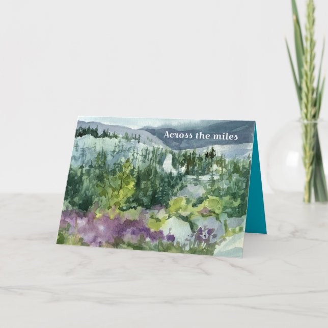 Missing You on Father's Day Landscape Watercolor Card (Front)