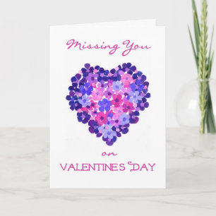 Missing You on Valentine's Day Card - Flower Power