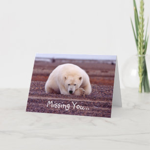 Missing You Polar Bear Card - Customisable