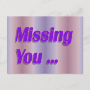 missing you purple postcard