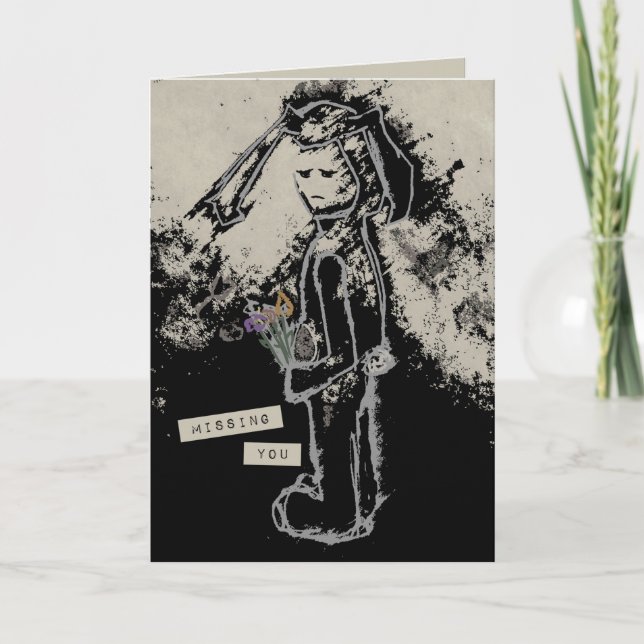 missing you sinibunny card (Front)