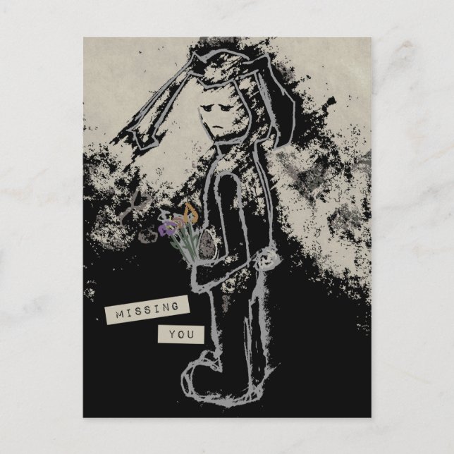 missing you sinibunny postcard (Front)