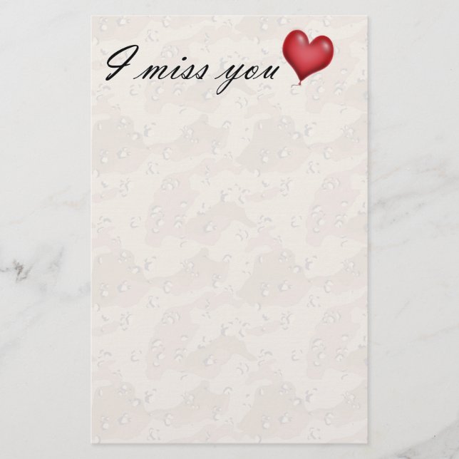 Missing You Stationery (Front)