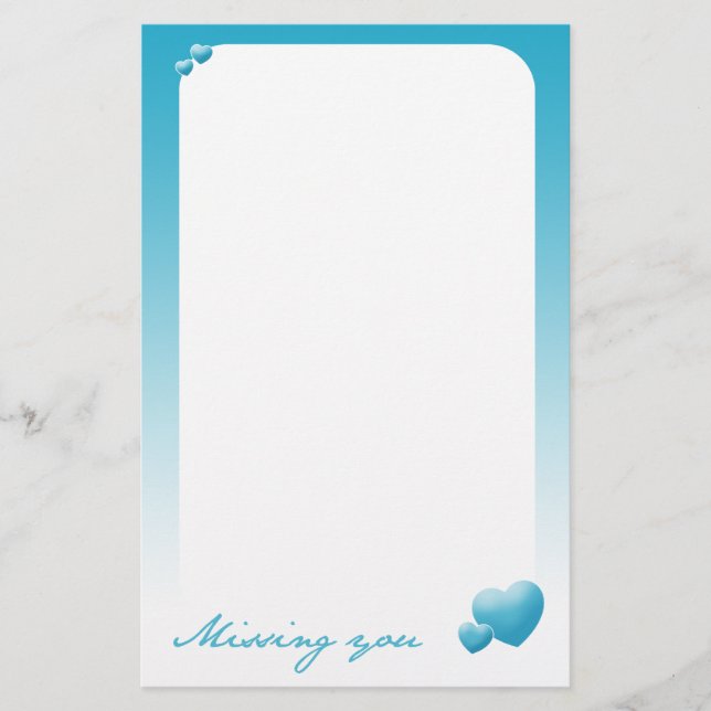 Missing you stationery (Front)